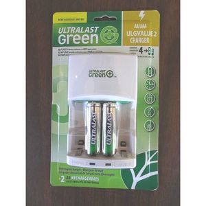 New Ultralast Green ULGVALUE2 Charger AA batteries